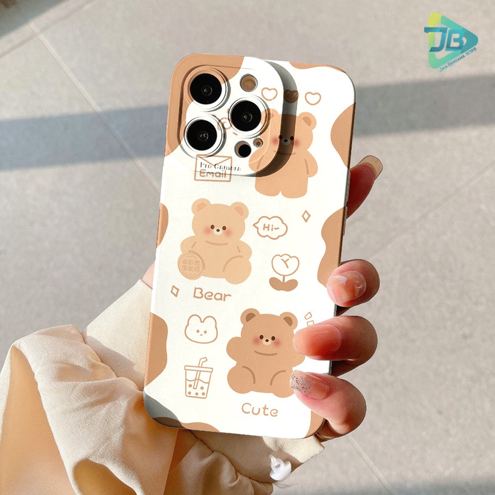 CUSTOM CASE SOFTCASE SILIKON PROCAMERA CUTE BEAR CUSTOM OPPO REALME VIVO XIAOMI SAMSUNG INFINIX IPHONE FOR ALL TYPE JB6188