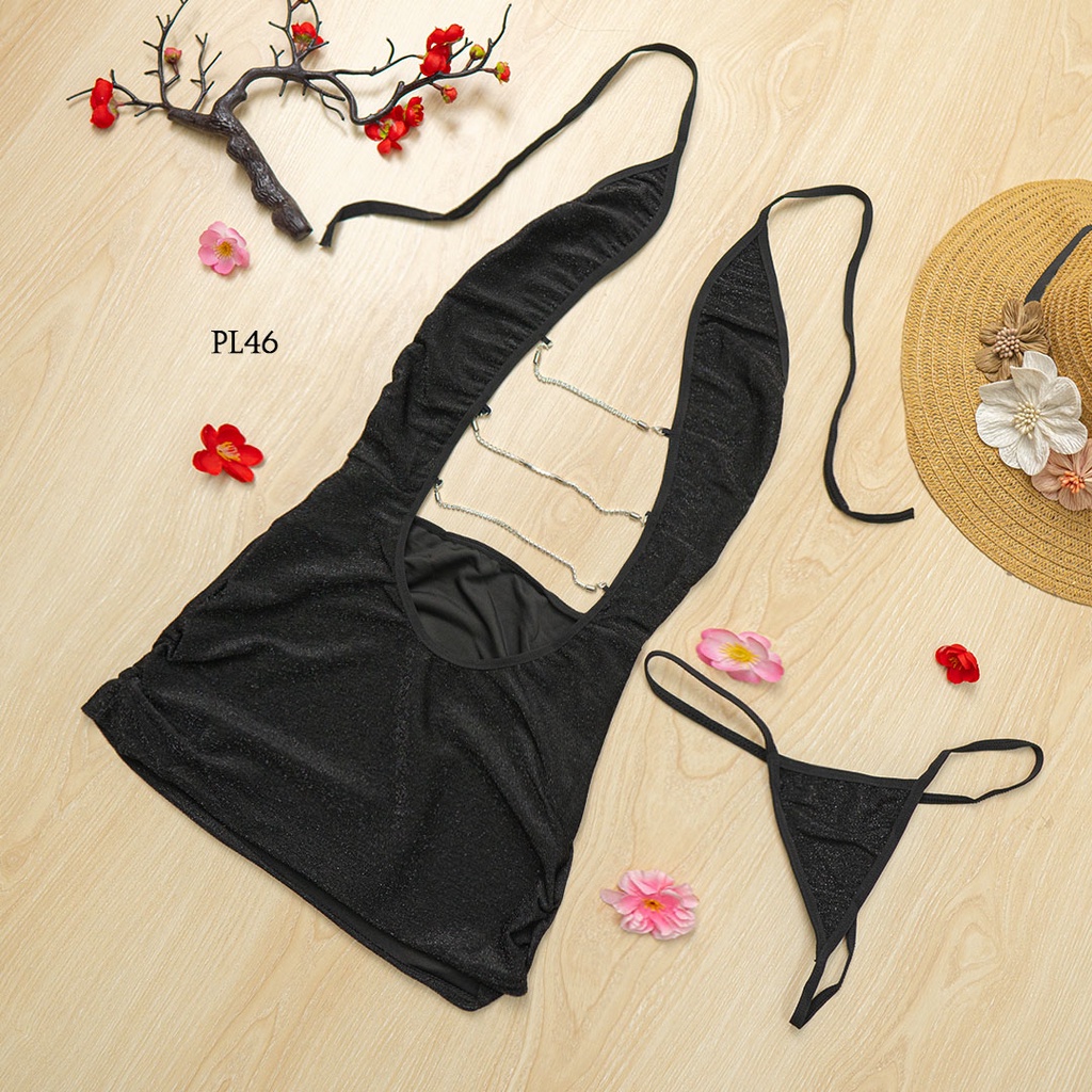 [SIAP KIRIM] LINGERIE PREMIUM SEKSI MOTIF BLINK JUMPSUIT HITAM PL46