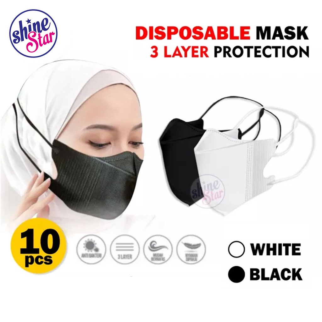 ( 10 PCS ) MASKER DUCKBILL HIJAB HEADLOOP / MASKER HIJAB DUCKBILL