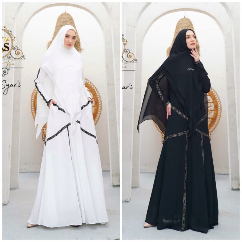 GAMIS WANITA TERBARU / GAMIS SYARI PUTIH MEWAH / GAMIS SYARI PREMIUM / HAIFA BY NAIS SYARI / GAMIS U