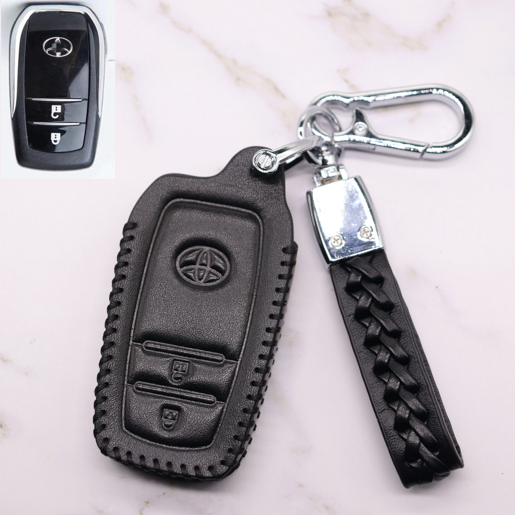 Casing Kunci Remote Mobil Keyless / Less / Smart Entry Bahan Kulit Untuk Toyota Start