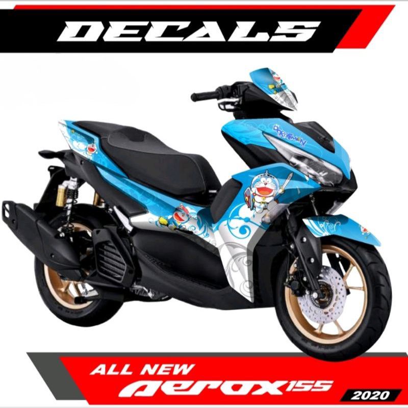 Decal sticke Aerox Conected motip Doraemon stiker fullbody