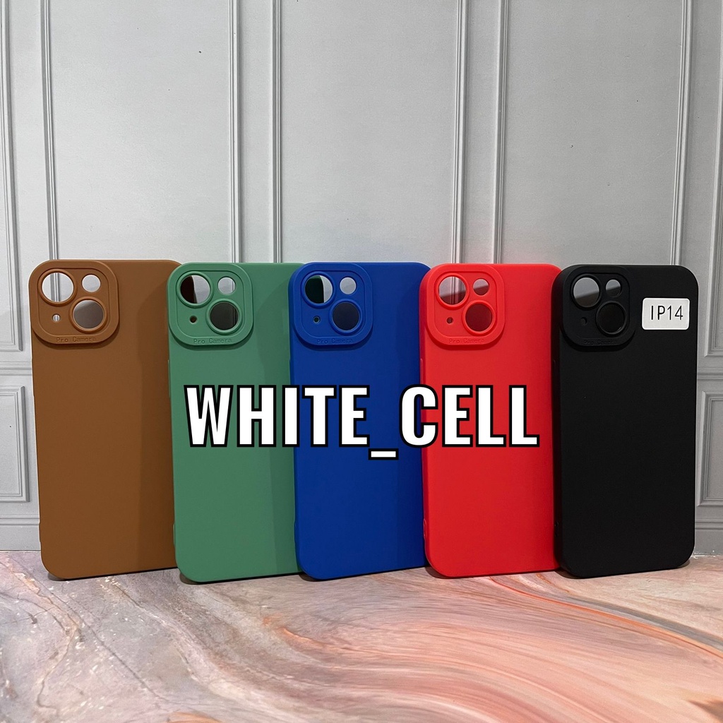 SoftCase ProCamera Silicon Matte Case Full Cover Case For Ip 14 Ip 14 Pro Max Ip 14 Plus Ip 14 Pro White_Cell