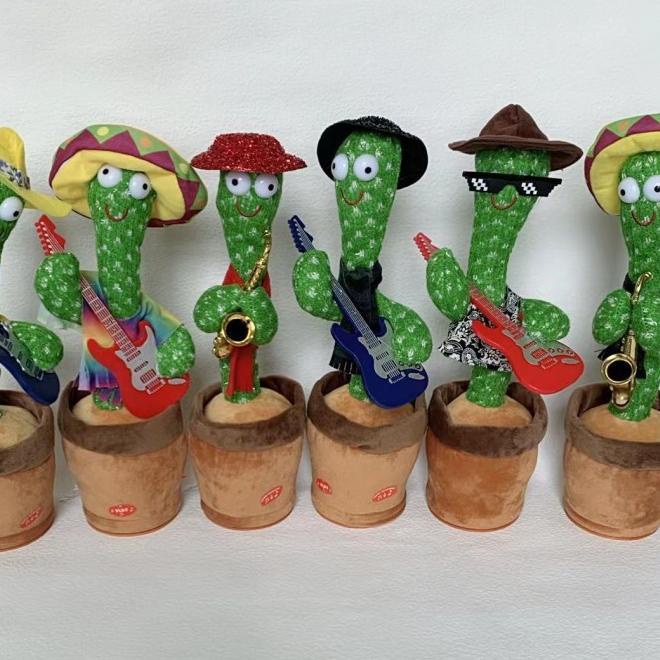 Cactus Toy Boneka Pintar Dancing Kaktus Goyang Bisa Ngomong Rekam USB - KAKTUSGITAR USB