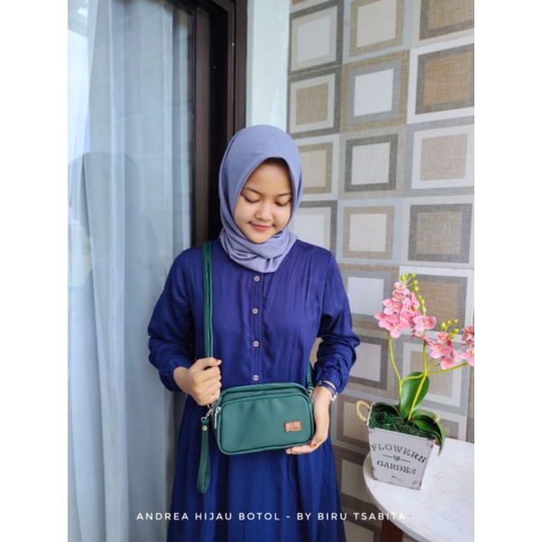 Biru Tsabita Andrea Bag Chocoly Anti Air Tas Slempang 3 Ruang