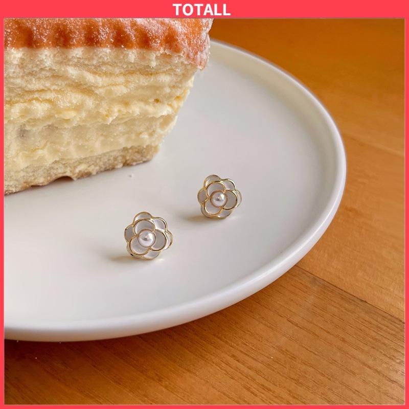 COD Anting Camellia Mutiara Korea Fashion Sederhana Gaya Aksesori Wanita-Totall