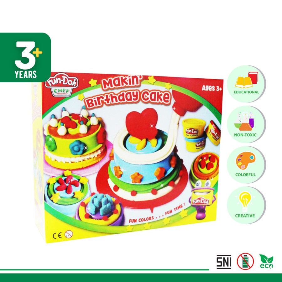 Fun Doh Making Birthday Cake - Mainan Anak FunDoh