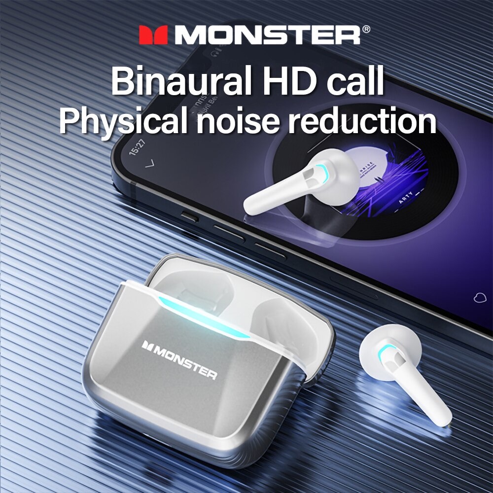 MONSTER Earphone TWS Bluetooth 5.0 with Charging Base - GT11 - Black