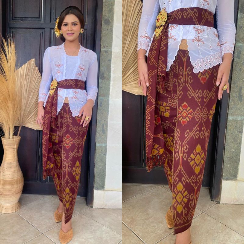 Kebaya Bali By Ani Kamen Endek Katun + Selendang
