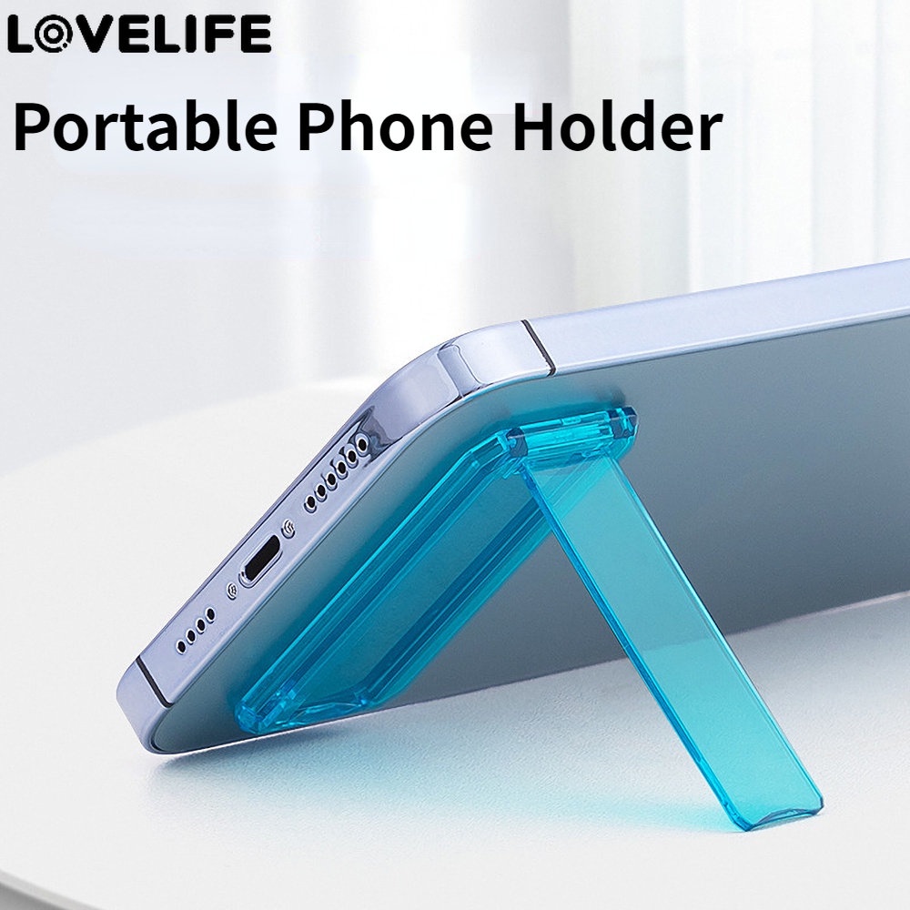 Transparan Self-adhesive Desktop Stand Ponsel Kembali Stiker Berdiri Ultra-Tipis Tak Terlihat Ponsel Holder Universal Aksesoris Ponsel Mini Lipat Holder