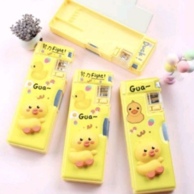 

Tempat pensil magnet bebek timbul squishy import/ Tempat pensil bebek squishy + rautan