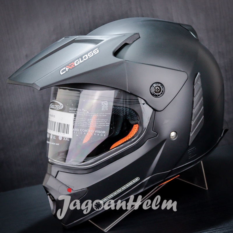 CARGLOSS HELM FORMER SUPERMOTO CR SOLID | BLACK DOFF | CARGLOS