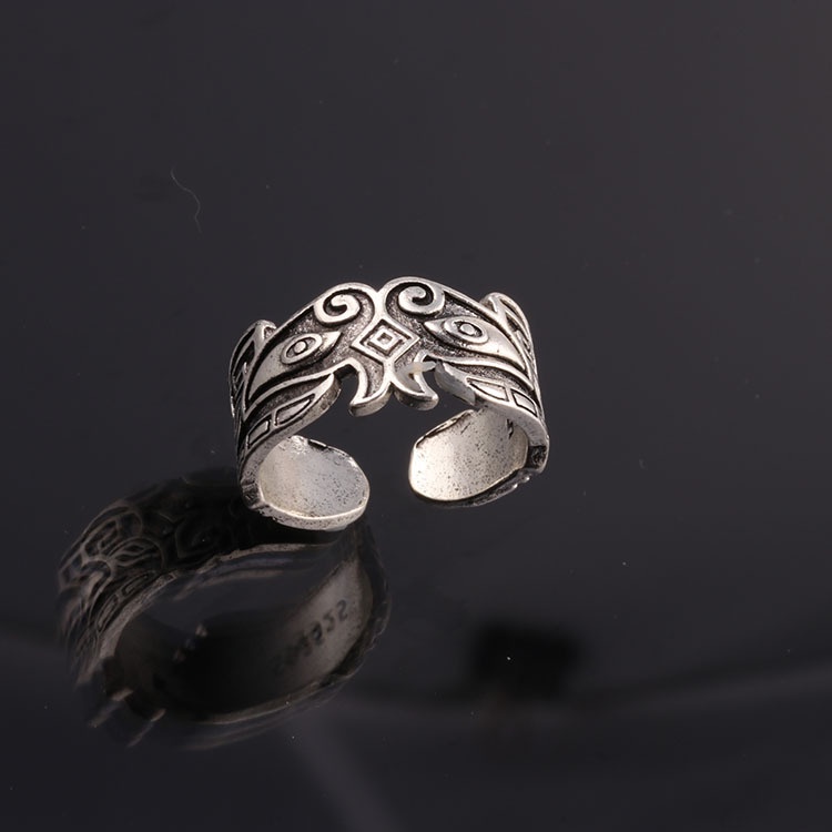 Cincin Model Terbuka Bahan alloy Gaya Vintage Eropa Amerika Untuk Pria Dan Wanita