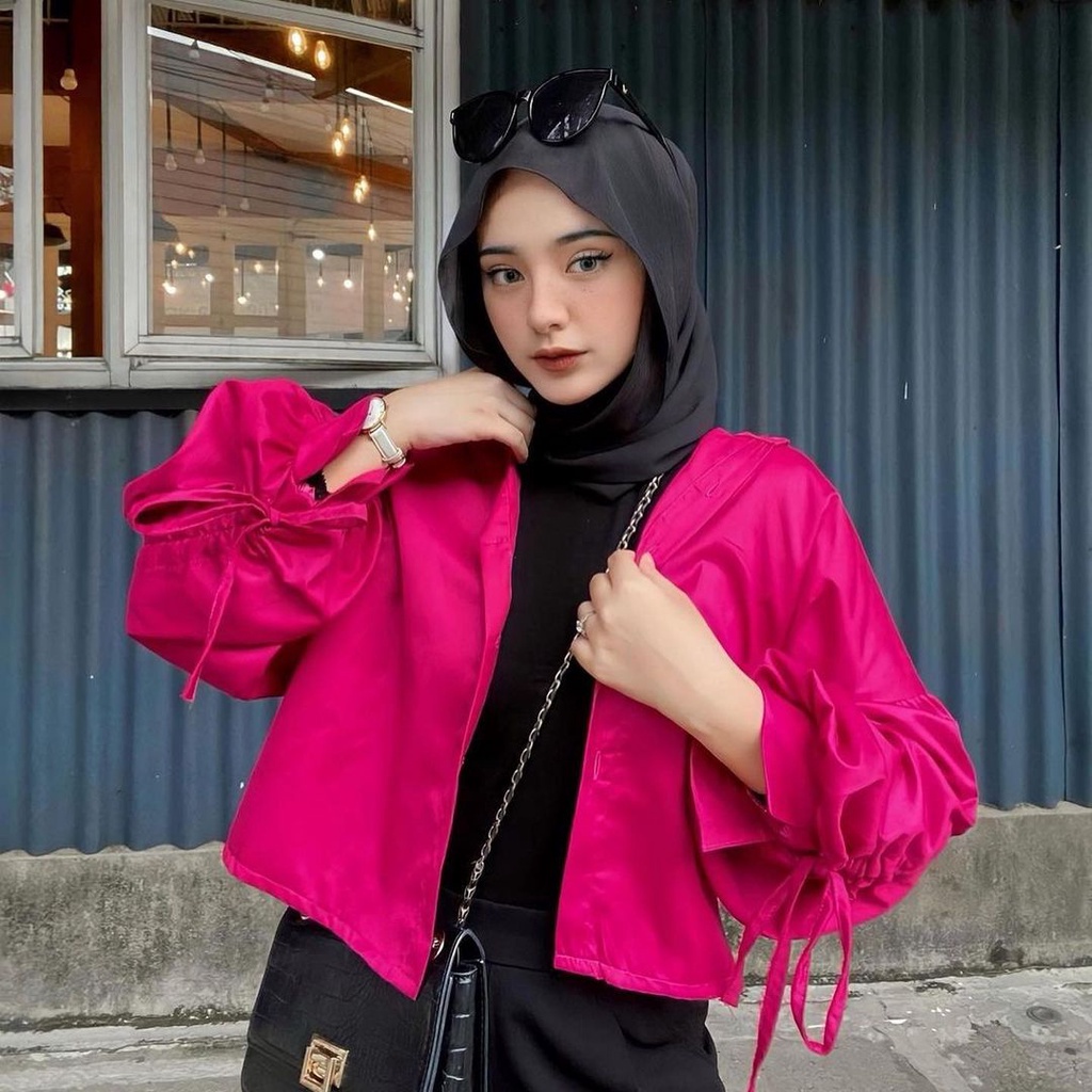Kemeja Oversize Top Blouse Serut Fit To XXL