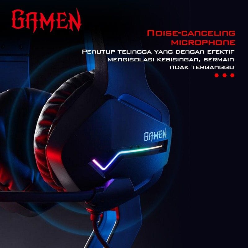 COD GAMEN GH2200 3.5mm Audio Jack Input RGB LED Light Braided Wire Gaming Headset ORIGINAL