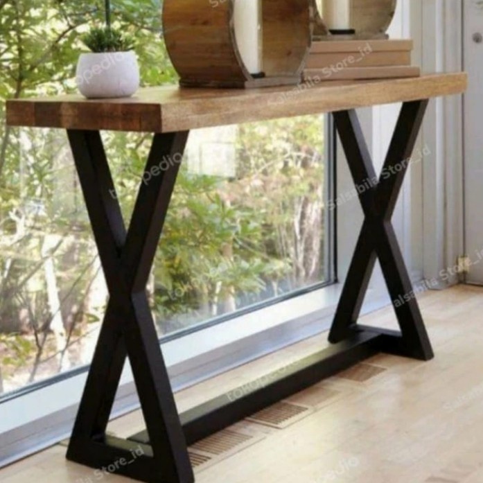 Meja Bar Meja Bar, Meja Cafe Modern Minimalis Kayu Mahoni Asli