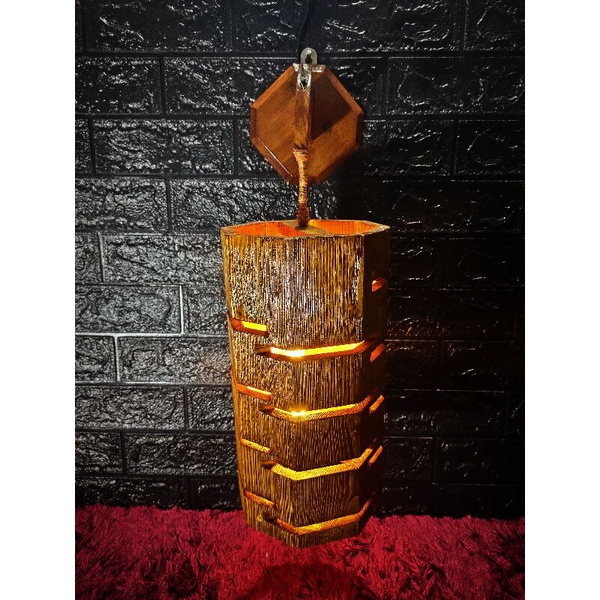 Lampu hias dinding gantung / lampu hias kayu jati belanda