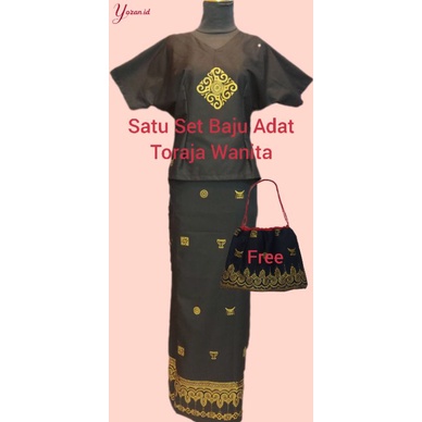 Baju Adat Toraja set Wanita GRATIS SEPU /Baju Dress Toraja/ Baju Toraja / Baju dan Sarung set Toraja