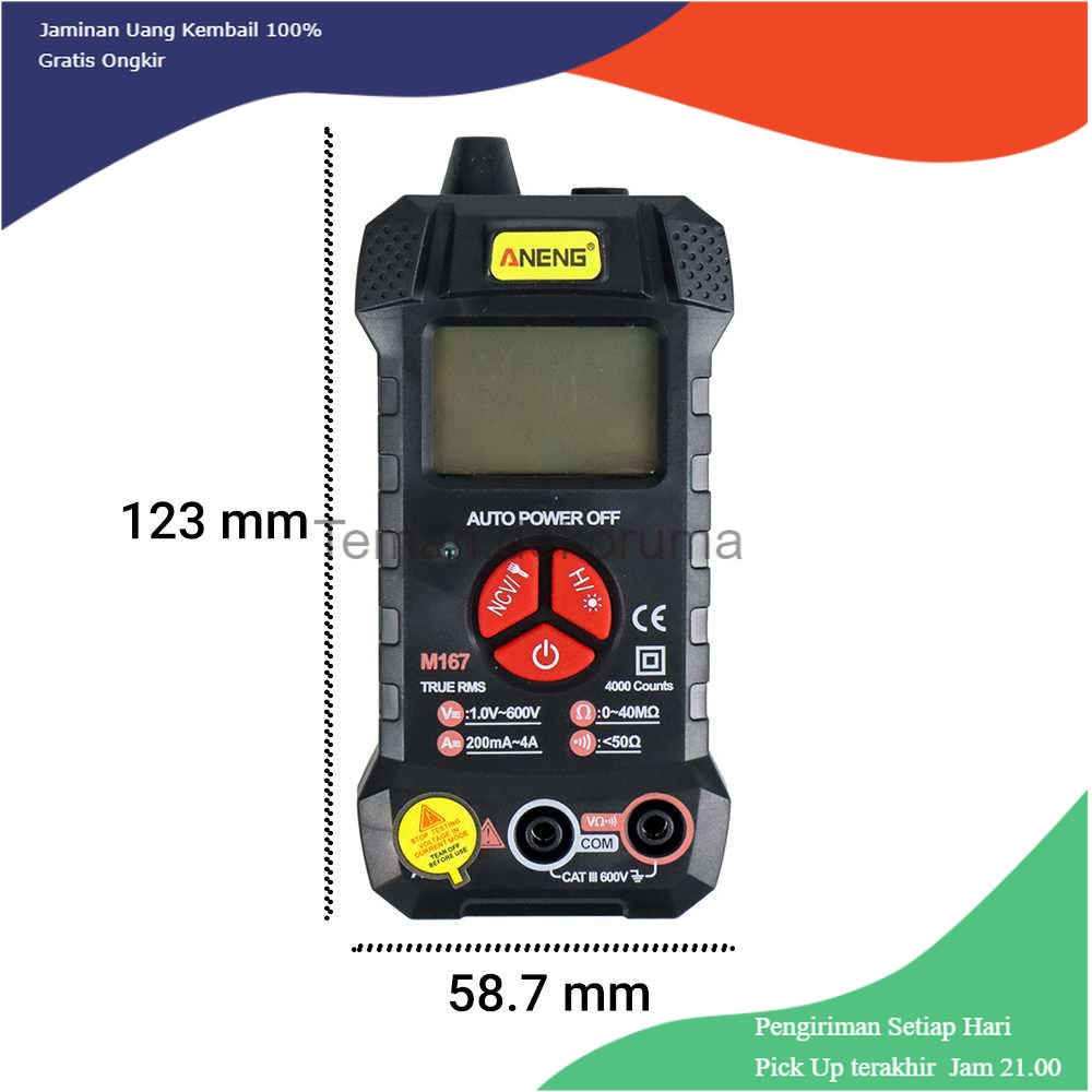 TD - PR2 ANENG Digital Multimeter True RMS Voltage Tester - M167