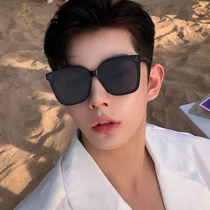 Roselife GM Kacamata Hitam Vintage Lensa Kotak Besar Anti UV400 Untuk Pria / Wanita