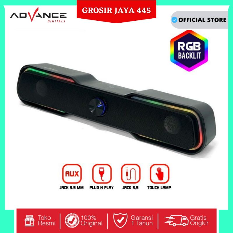 READY STOCK ADVANCE CLS-303 Gaming Speaker Soundbar RGB Backlit Touch Lamp Garansi Resmi 1 tahun