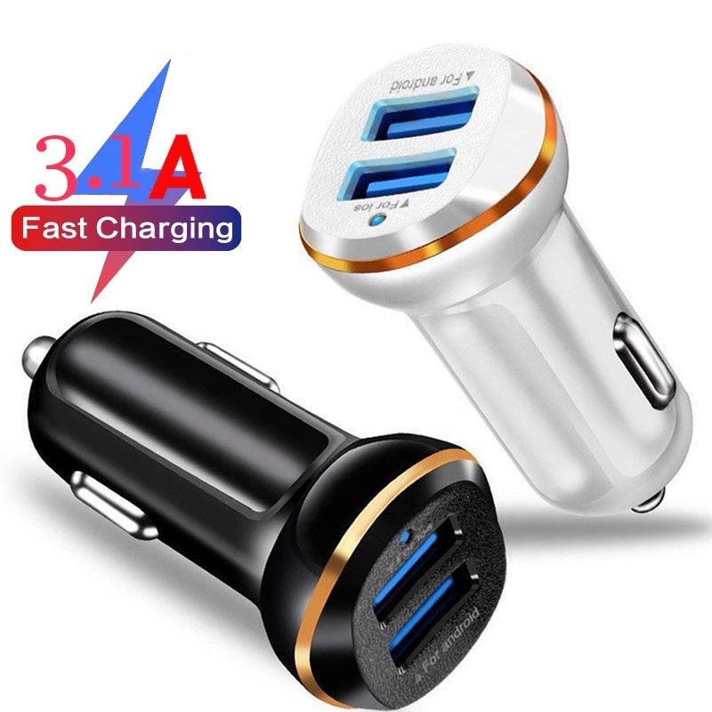 CANEL &amp; CO 5V 3.1A Car Charger Colokan Mobil steker mobil pengisi daya mobil cepat - 2 Port USB