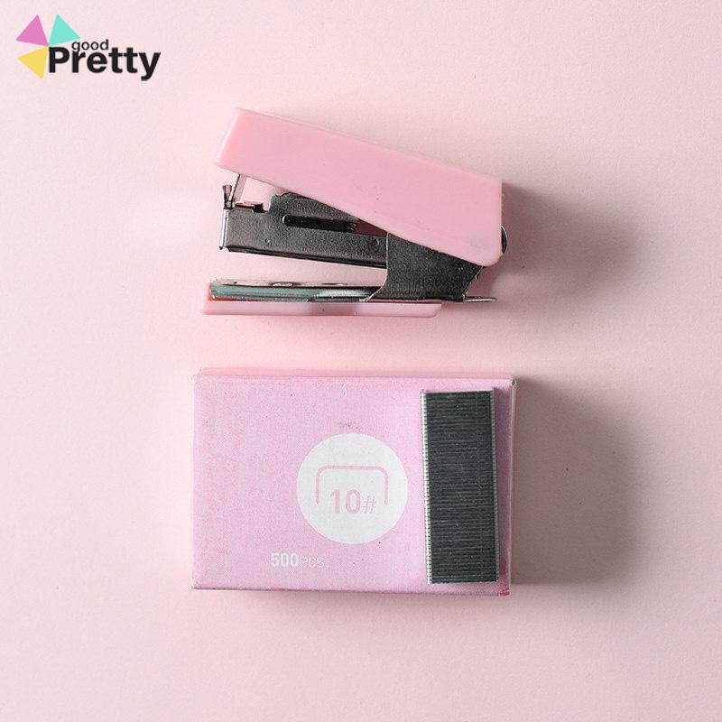 stapler staple cute set Stapler Mini Set Staples Perlengkapan Kantor  Mengikat Logam Kreatif - PD