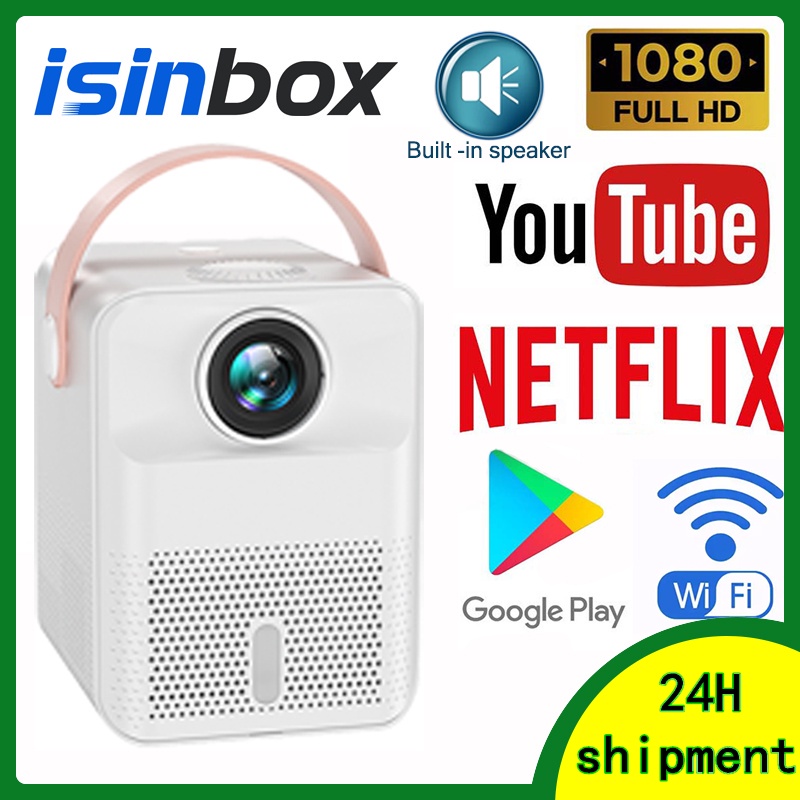 【Built-in YouTube Netflix】Mini Proyektor Android Cerdas Projector 1080P Full HD WIFI Portabel Proyektor Untuk Rumah, Ruang Kelas, Ruang Pertemuan