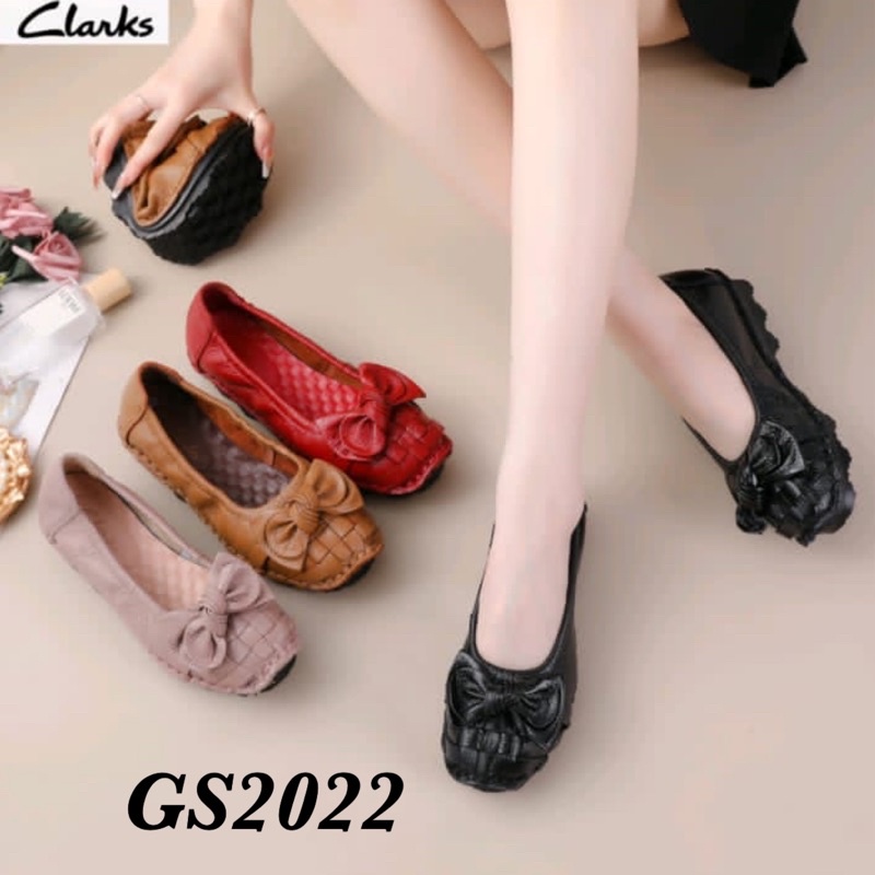TERMURAH Sepatu Clarks Little Bow Flat GS2022 / Clark / sepatu kerja / Sepatu kantor kulit