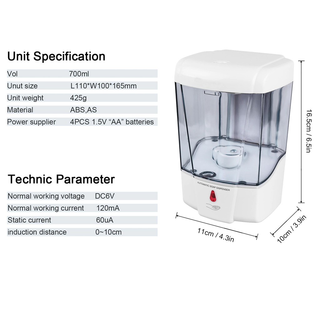 (SerbaSerbi)Wadah Tempat Sabun Cair Shampoo Handsanitizer 1000 Ml / Dispenser Otomatis Tempel Dinding Sensor Mudah &amp; Praktis Terlaris