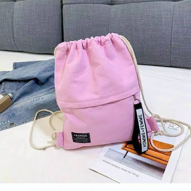 GTM TAS RANSEL SERUT - Ransel Feme Wanita Bisa Bayar Ditempat ko-Pink