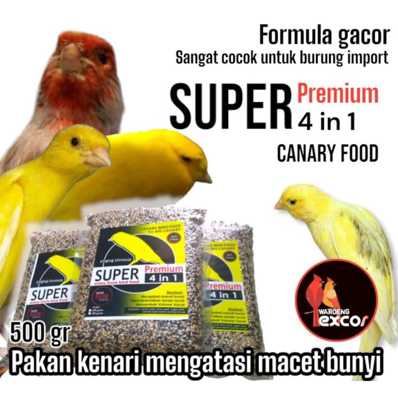 Pakan kenari macet bunyi excor super premium 4-1