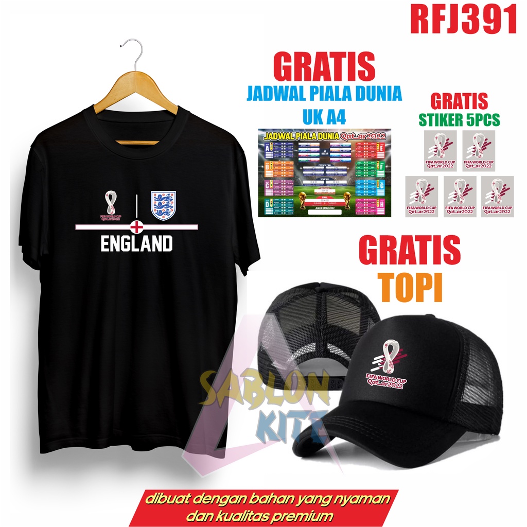 GRATIS TOPI STIKER JADWAL!!! KAOS PIALA DUNIA FRANCE DLL WORLD CUP QATAR 2022 RFJ391