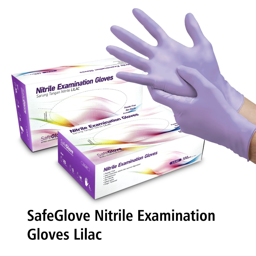 Sarung Tangan Nitrile Lilac Box Isi 100 Pcs OJM