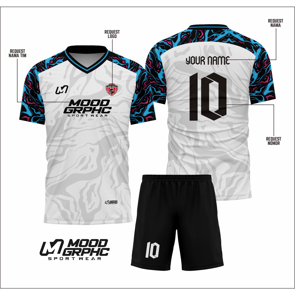 BAJU JERSEY FUTSAL JERSEY BOLA FULL PRINTING CUSTOM NAME LOGO NOMOR