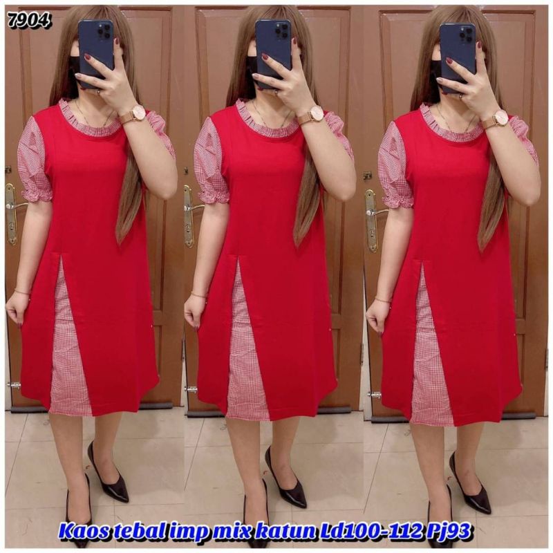Dress 7904 Bahan kaos import LD100-112 PJ93
