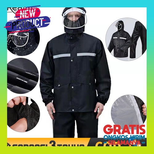 Jas Hujan Poncho Terbaru Wanita Big Size Tebal Jumbo Plastik Ujan Pria Awet Setelan Murah Dewasa Ker