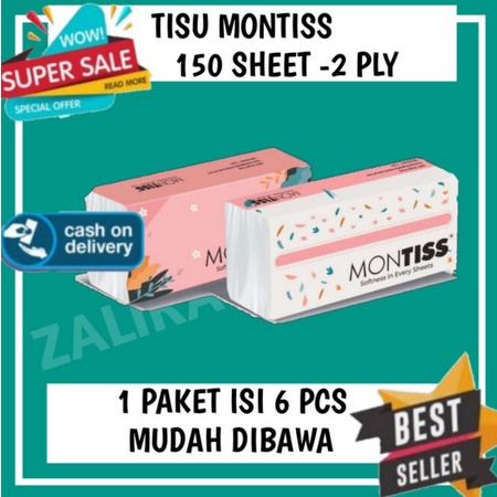 Tisu montis 150 sheet 2 ply paketan isi 6 pcs