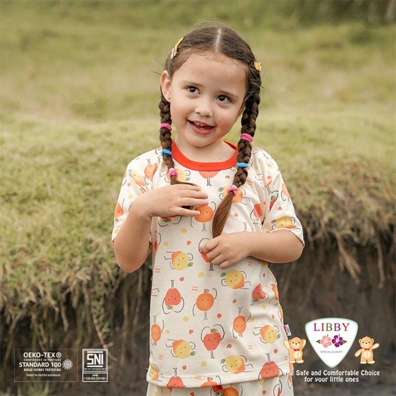 CPR Setelan Libby Hello Sunshine HAZY ZOO / Pakaian Anak Unisex Terbaru Rainbow Fantasia Motif Lucu Lengan Pendek | Bwr