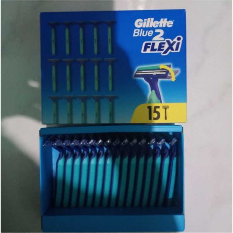 Pisau Cukur Gillete Blue Flexi 2 Kepala Goyang 2 Mata Silet Original dan Gillette Shaving Foam Krim 