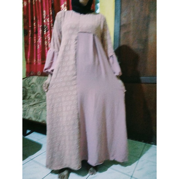 Gamis Cringkel Emboss Brand Zhafira