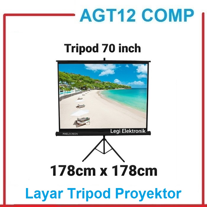 Pixel Layar Tripod Proyektor 70 Inch Projector Screen