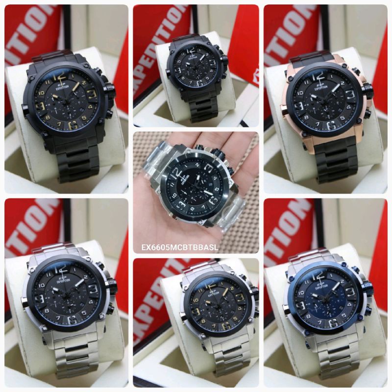 JAM TANGAN PRIA EXPEDITION E 6605 | E6605 BLACK SILVER ROSEGOLD BLUE ORIGINAL BERGARANSI