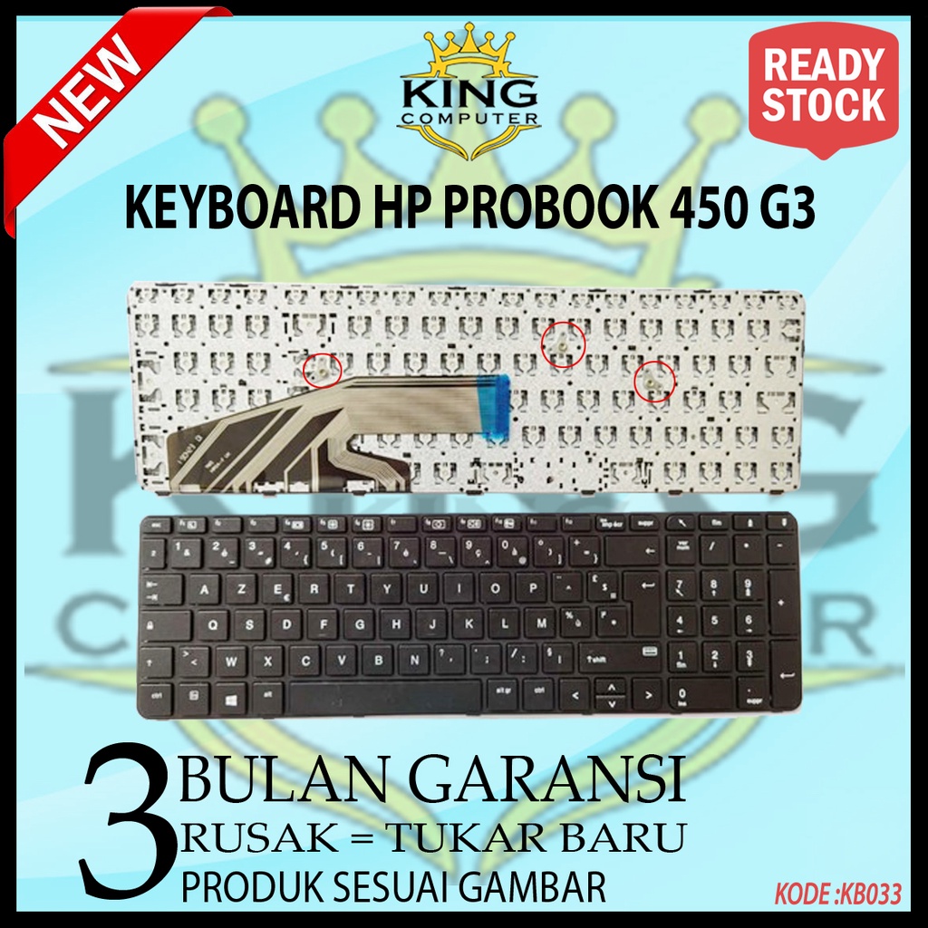 Keyboard HP ProBook 450 G3, 455 G3, 470 G3, 650 G2, 655 G2 HITAM