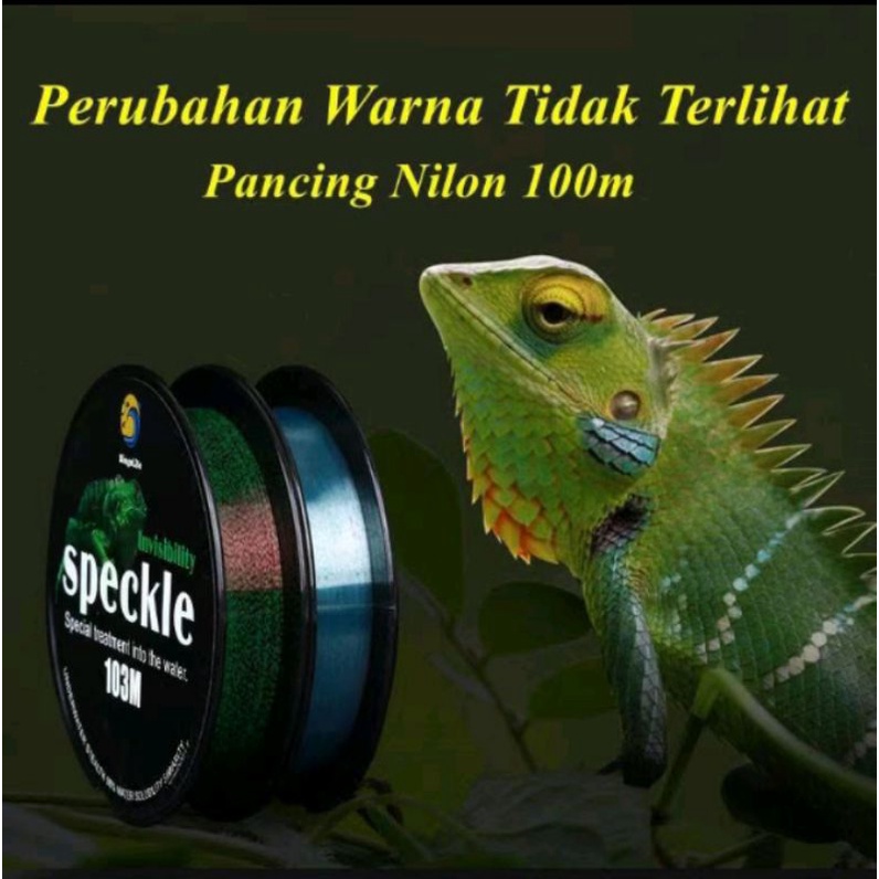 senar pancing nilon speckle bunglon/garis pancing tak terlihat