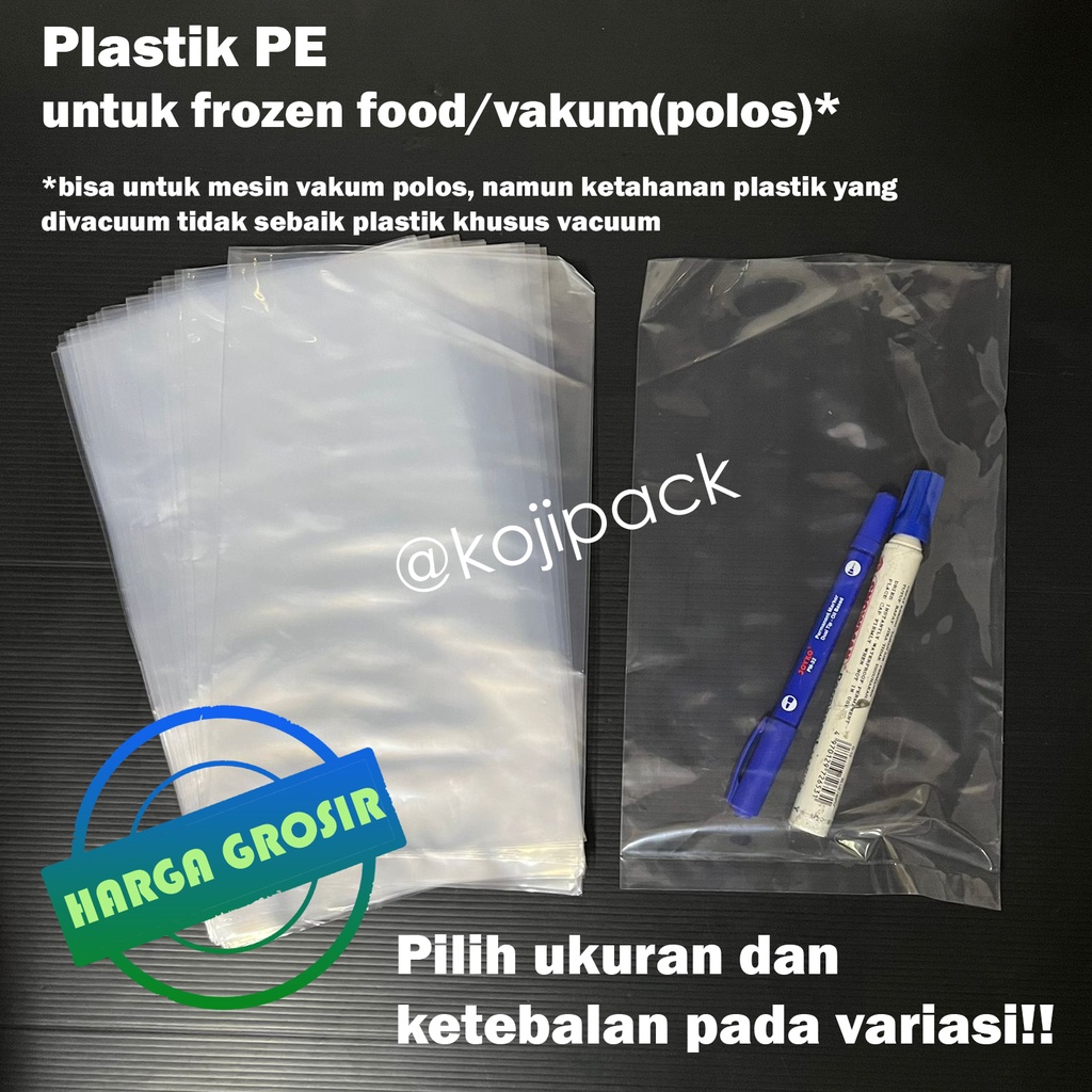 Plastik PE Murni 12x20 12x25 15x20 18x30 20x30 23x35 15x25 25x38 28x40 30x50 40x60 60x100 Tebal 05