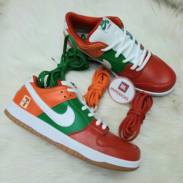 Jual Sepatu 7-Eleven X Nike Sb Dunk Low Seven Eleven - Red Green Orange White Premium Original