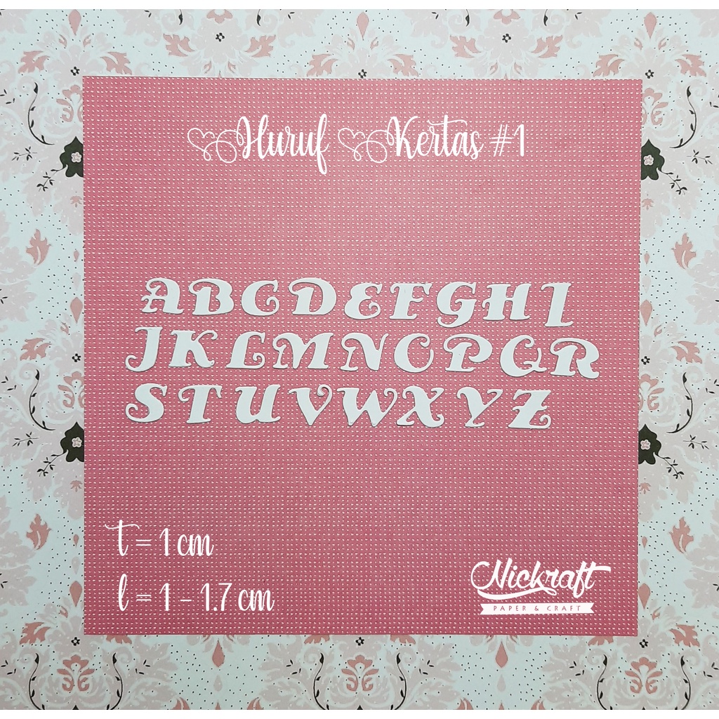 HURUF KERTAS #1 - Hiasan Scrapbook Nama Abjad Alfabet Tulisan Angka