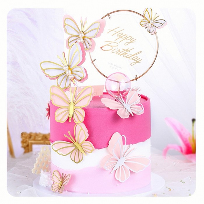 Cake topper karakter kupu-kupu, cake topper butterfly, topper kue