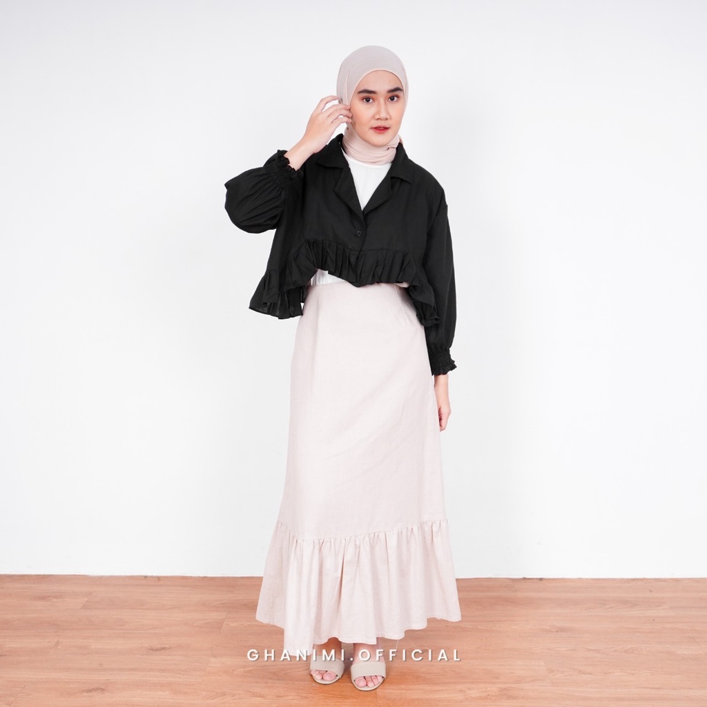 Ghanimi - Adley Blazer / Jas Wanita Polos / Blazer Kerja / Blazer Polos / Blazer Casual / Blazer Crop / Crop Top